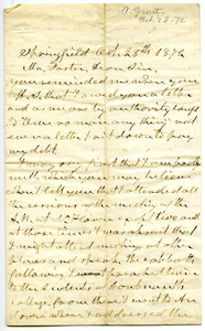 Letter from Aldin Grout to Frank Hugh Foster