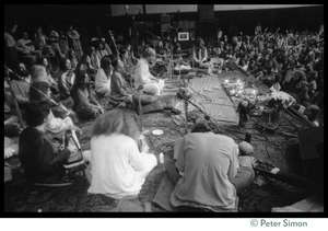 Bhagavan Das onstage in the Winterland Ballroom during the Ram Dass 'marathon,' with Amazing Grace