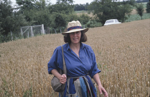 Barbara Halpern in the fields of Orašac