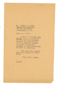 Letter from Crisis to Emmet J. Scott