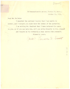 Letter from Louella D. Everett to W. E. B. Du Bois