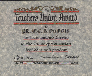 Teachers union award