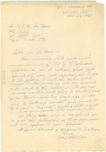 Letter from Ethel C. Clair to W. E. B. Du Bois