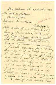 Letter from Louis G. Greogory to W. E. B. Du Bois