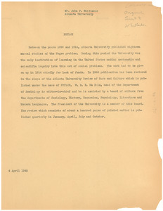 Memorandum from W. E. B. Du Bois to John P. Whittaker