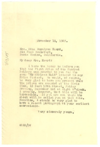 Letter from W. E. B. Du Bois to Edna Rosalyne Heard