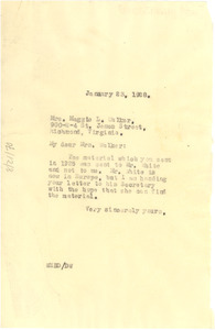 Letter from W. E. B. Du Bois to Maggie L. Walker