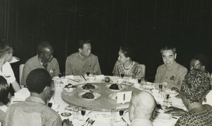 Shirley Graham Du Bois at a dinner with Zhou Enlai and others