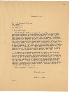 Letter from Charles S. Johnson to W. E. B. Du Bois