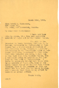 Letter from W. E. B. Du Bois to Mabel M. Henderson