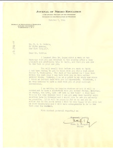Letter from Charles H. Thompson to W. E. B. Du Bois