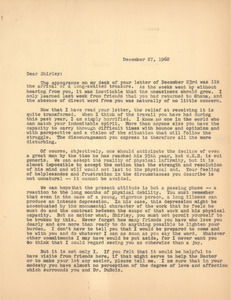 Letter from Bernard Jaffe to Shirley Graham du Bois