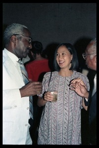 William Darity (left) and Roberta Uno at James Baldwin's 60th birthday celebration, UMass Campus Center