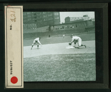 Leslie Mann Baseball Lantern Slide, No. 221