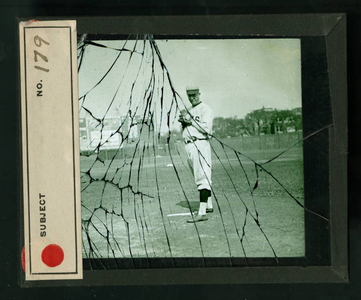 Leslie Mann Baseball Lantern Slide, No. 179