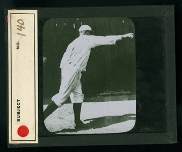 Leslie Mann Baseball Lantern Slide, No. 140