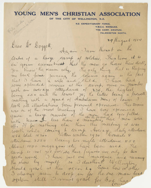 Letter from Edward M. Ryan to Laurence L. Doggett (August 29, 1914)