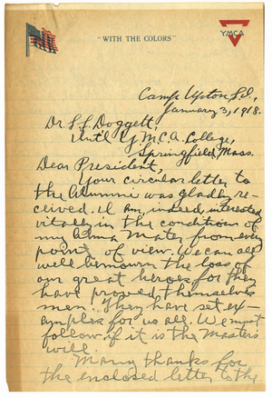 Letter from William H. Kindle to Laurence L. Doggett (January 3, 1918)