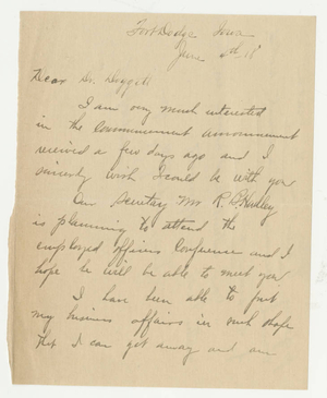 Letter from Bernard M. Joy to Laurence L. Doggett (June 4, 1918)