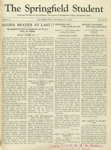 The Springfield Student (vol. 10, no. 8), November 19, 1920