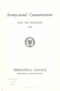 Springfield College Commencement Program (1958)