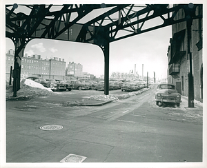 Parking lot on corner of Motte and Washington Streets