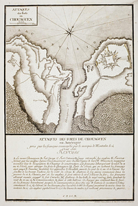 Attaques des forts de Chouaguen en Amérique pris par les français commandés par le Marquis de Montcalm le 14 Août 1756
