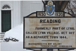 Reading town sign-winter