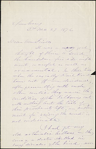 Letter written by John Greenleaf Whittier, 1876