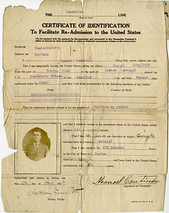 Manuel Coutinho certificate of identification