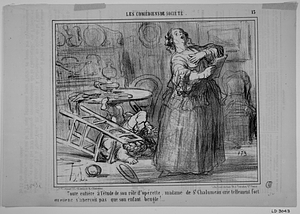 - Toute entière à l'étude de son rôle d'opérette, madame de St. Chalumeau crie tellement fort qu'elle ne s'aperçoit pas que son enfant beugle!...