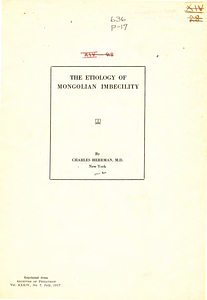 The etiology of Mongolian idiocy