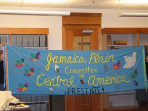 Jamaica Plain Committee on Central America banner