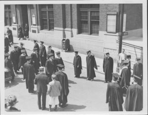 Liberal Arts procession at Suffolk University's first Baccalaureate exercises, 6/13/1937