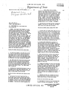 Department of State telegram summarizing John Joseph Moakley's trip to El Salvador