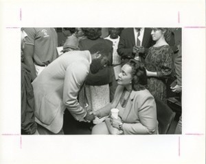 King, Coretta Scott with Dan Bunch of the Black Studies program