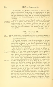 1787 Chap. 0035 An Act To Prevent The Destruction Of Fish Called Shad And Alewives, In Ten And Three Miles Rivers, In The County Of Bristol.