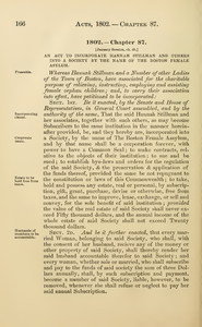 1802 Chap. 0087 An Act To Incorporate Hannah Stillman And Others Into A ...