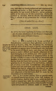 1809 Chap. 0070. An Act For The Better Regulating The Indians And Other People Of Colour, Inhabitants Of The Island Of Chappequiddick In The County Of Duke's County.