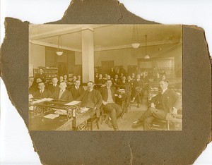 Unidentified faculty members in Devlin Hall