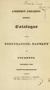 Amherst College Catalog 1829/1830