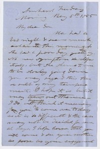 Edward Hitchcock letter to Edward Hitchcock, Jr., 1855 May 8