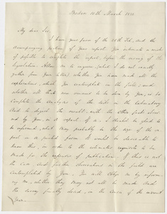 Governor Edward Everett letter to Edward Hitchcock, 1838 March 10