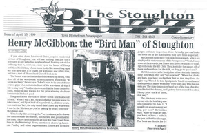 The Bird Man of Stoughton, my husband
