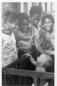 Karl Yoder with native women on the island of Timor