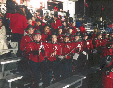Brockton High School Marching Band at a football game
