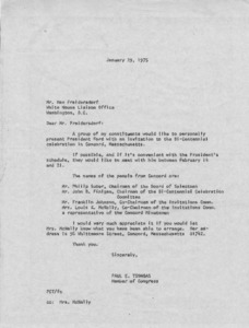 Letter to Max L. Freidersdorf from Paul E. Tsongas