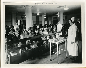 Outpatient Medical Clinic, Miss Lynch at table, Miss Rix at right background