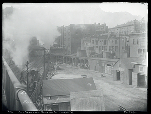 City yard from Boylston Street looking west