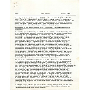 METCO board meeting, April 2, 1970.